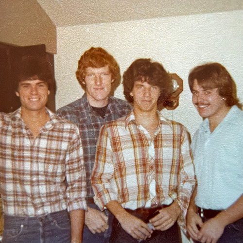 Don with four friends during their days at Lehigh