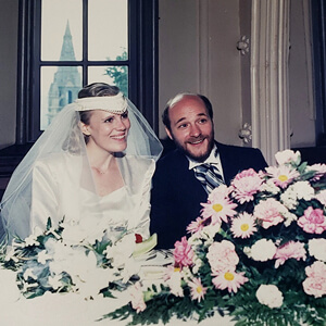 Valerie Smith Hirsch and Thom Hirsch on their wedding day