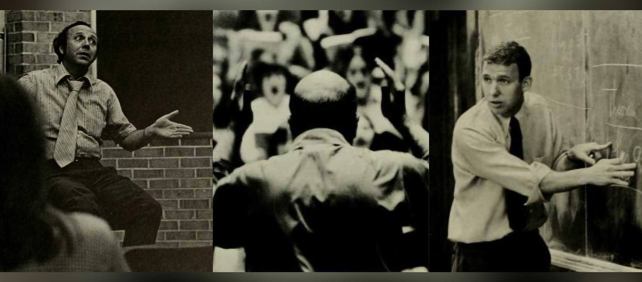 A collage of three images portraying Lehigh professors of the past.