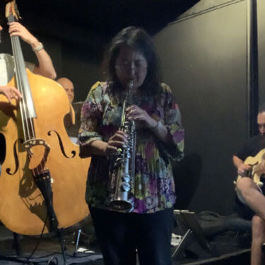 Julie Miwa playing jazz saxophone