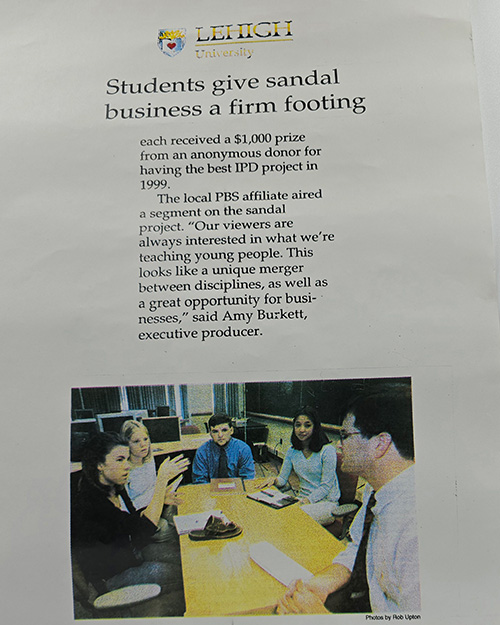 Feature of the work on the sandal from old Lehigh marketing materials