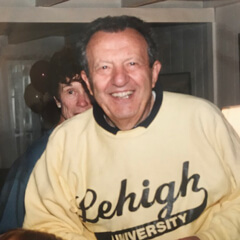 Ralph Jaccodine smiling in Lehigh sweatshirt