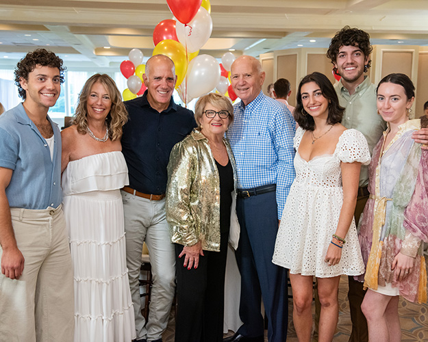 The Seltzer family including him, his wife, their children, and Stu's parents.