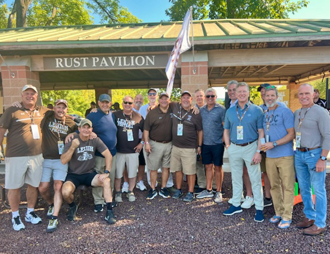 Brunner and his friends gather at Rust Pavilion