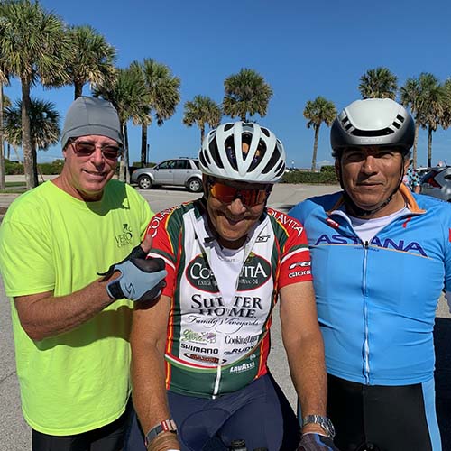 Richard Bradley ’61 with fellow riders when he rode his age--84 miles at 17 miles per hour