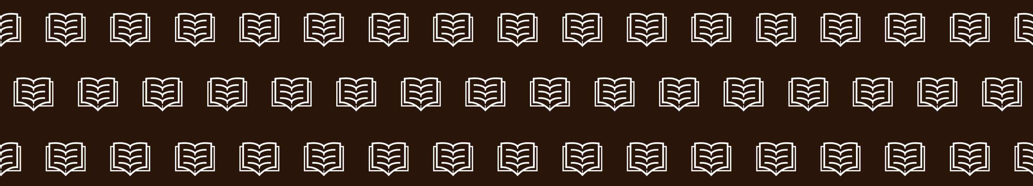 Repeating white books over a brown background