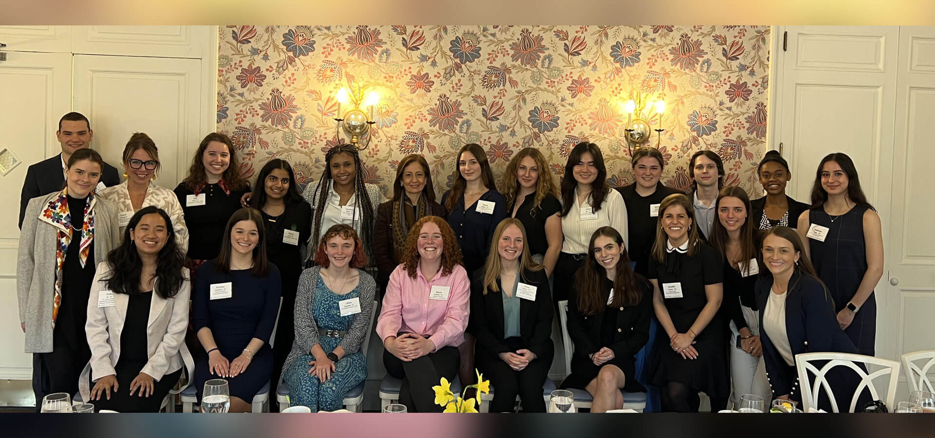 Scholarship recipients grouped together at the Cosmopolitan Club in New York City