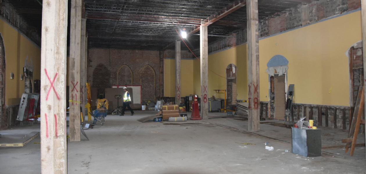 The Living Room during construction
