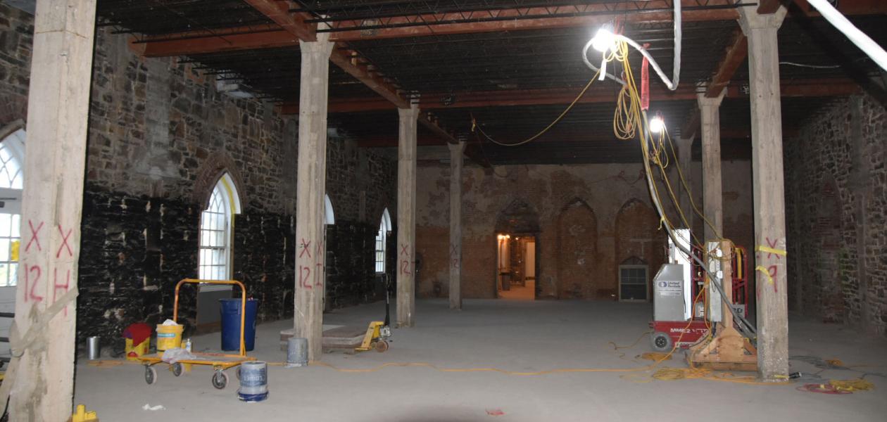 The Crossing space during construction