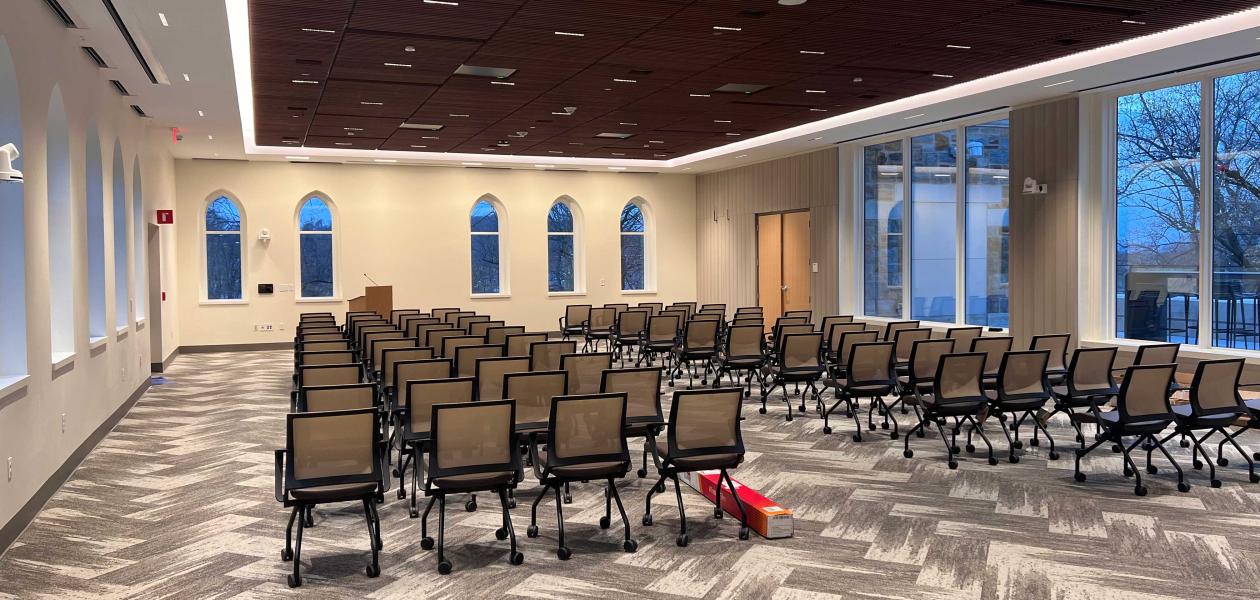 The Harmon boardroom after the completion of construction.