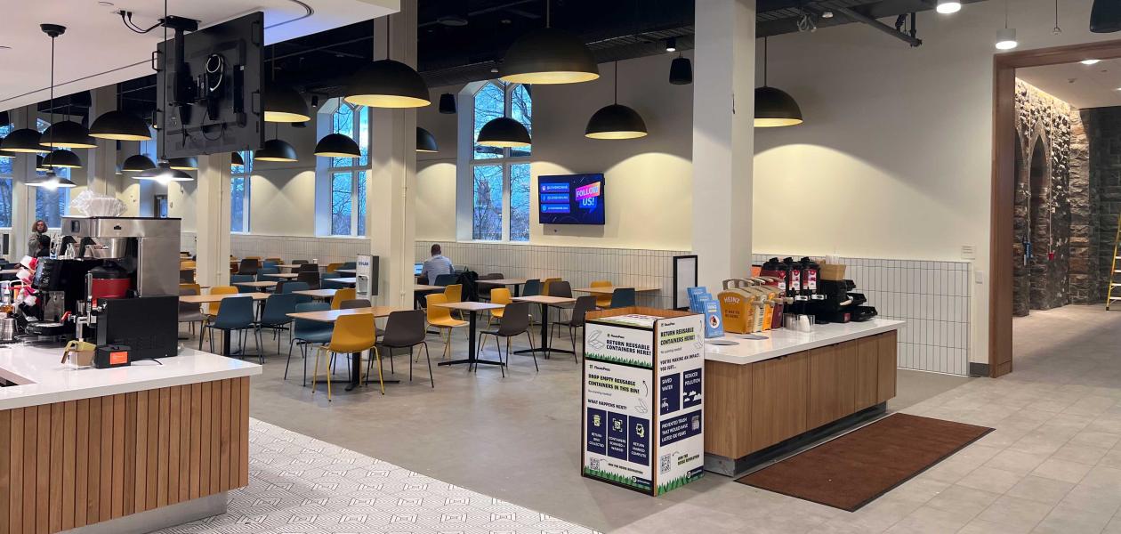 Completed Lower Eatery interior space