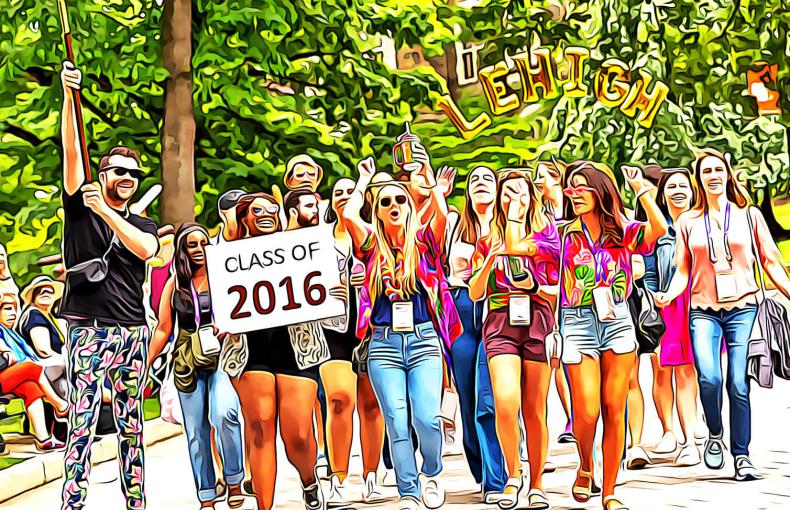 Alumni from the class of 2016 participate in the parade at reunion