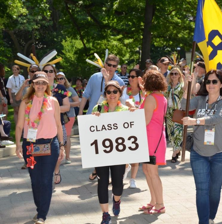 Class of 1983 walking in the Reunion parade