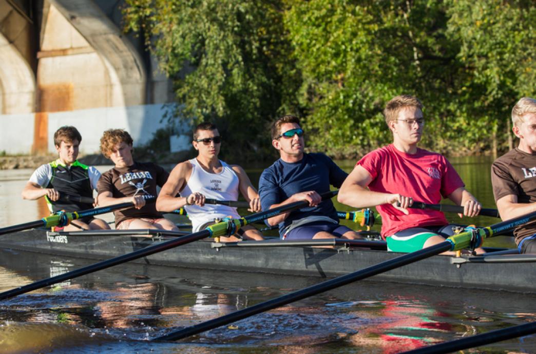 Lehigh Rowing club during rowing practice.