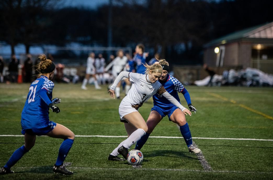 Action shot from a Lehigh women's soccer game