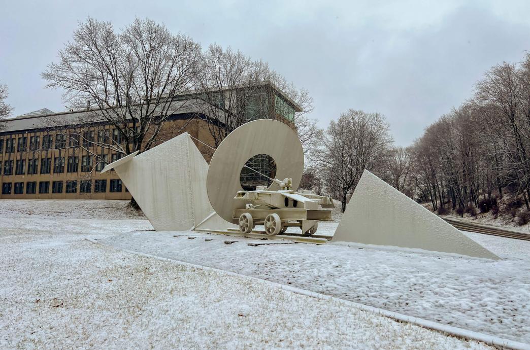 Snowy sculpture at Mountaintop campus