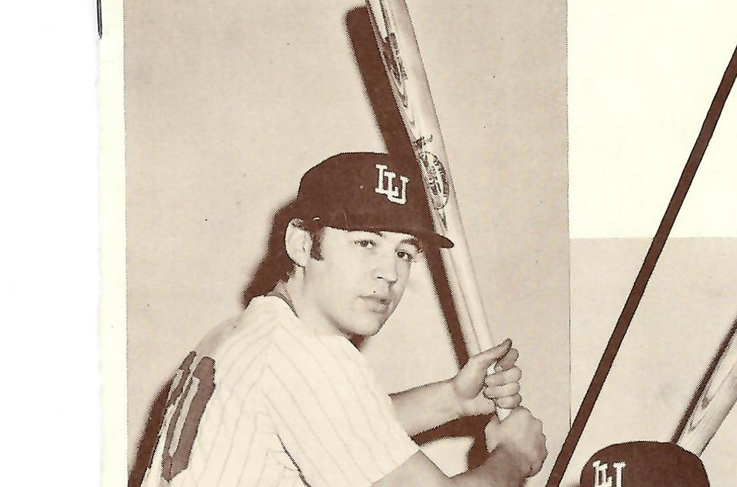 Frank Zawatski holding bat