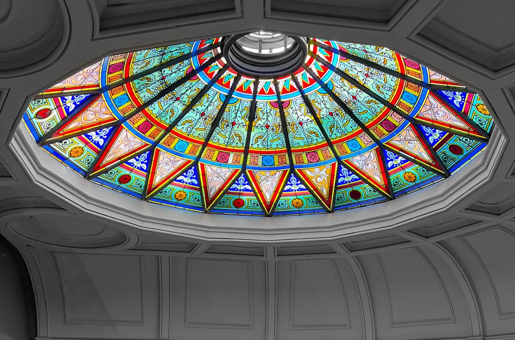 The rotunda in Linderman Library