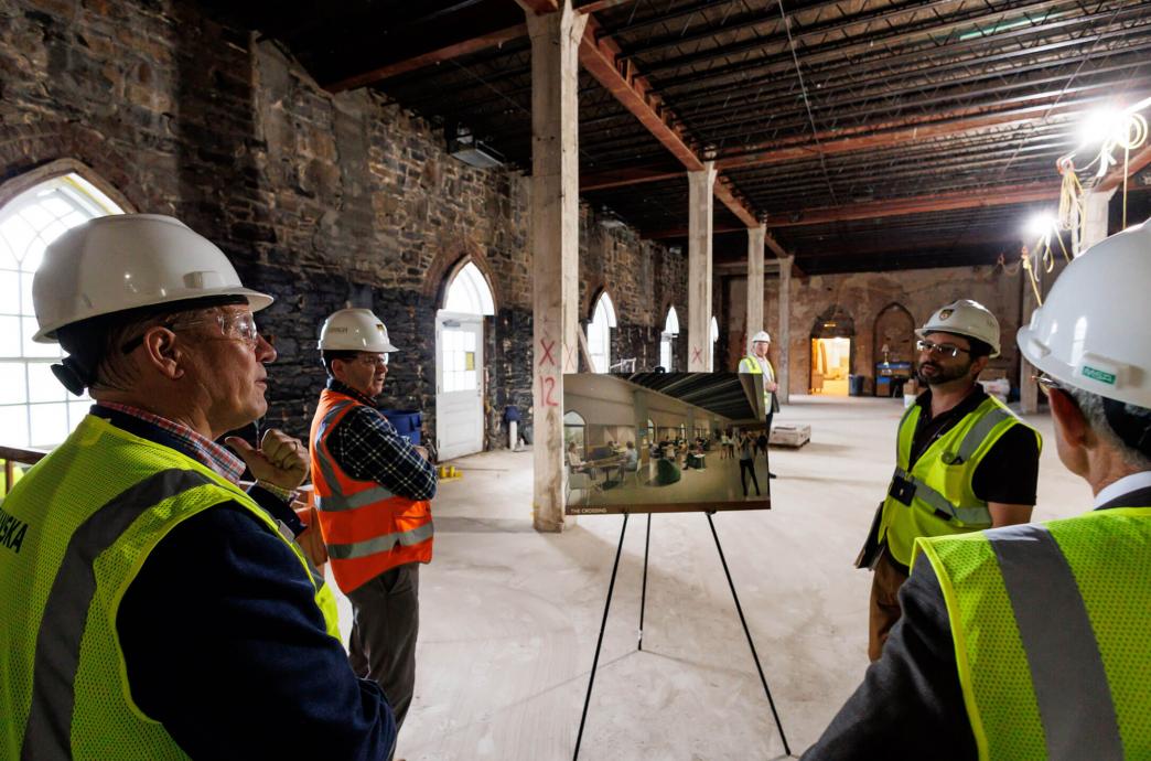 Kevin Clayton and others discuss renderings of what the spaces will look like