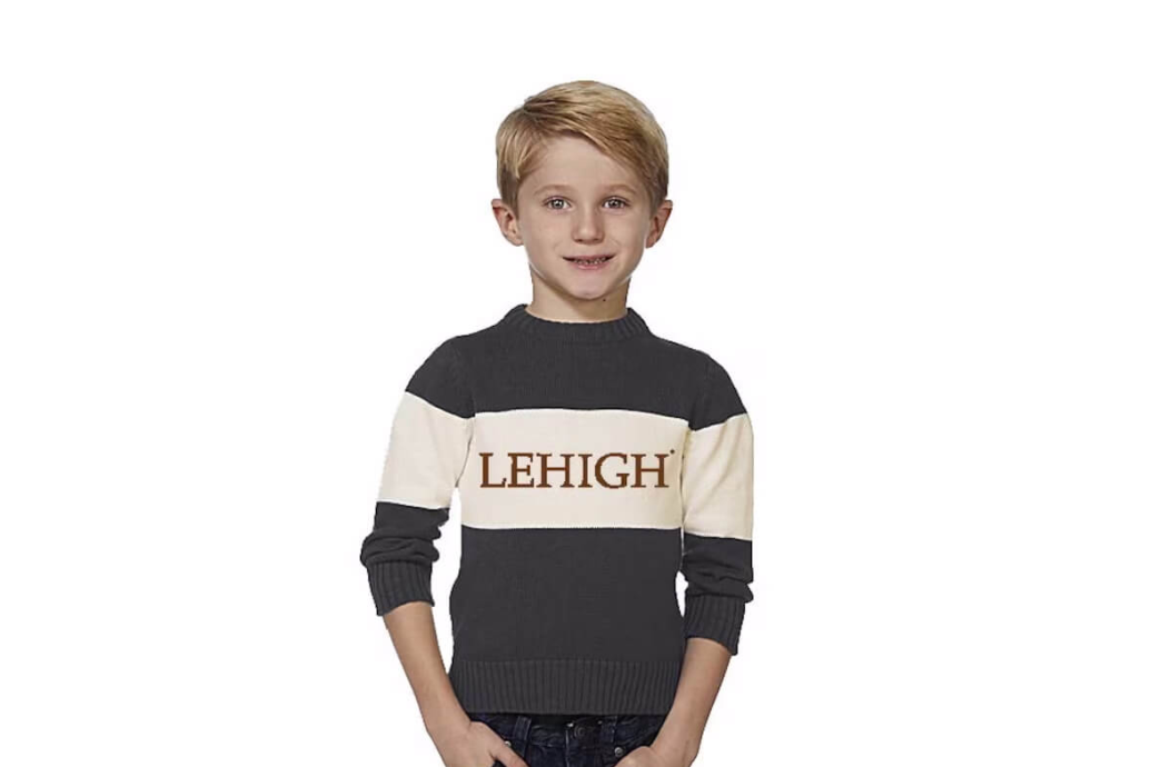 Child's striped Lehigh sweater