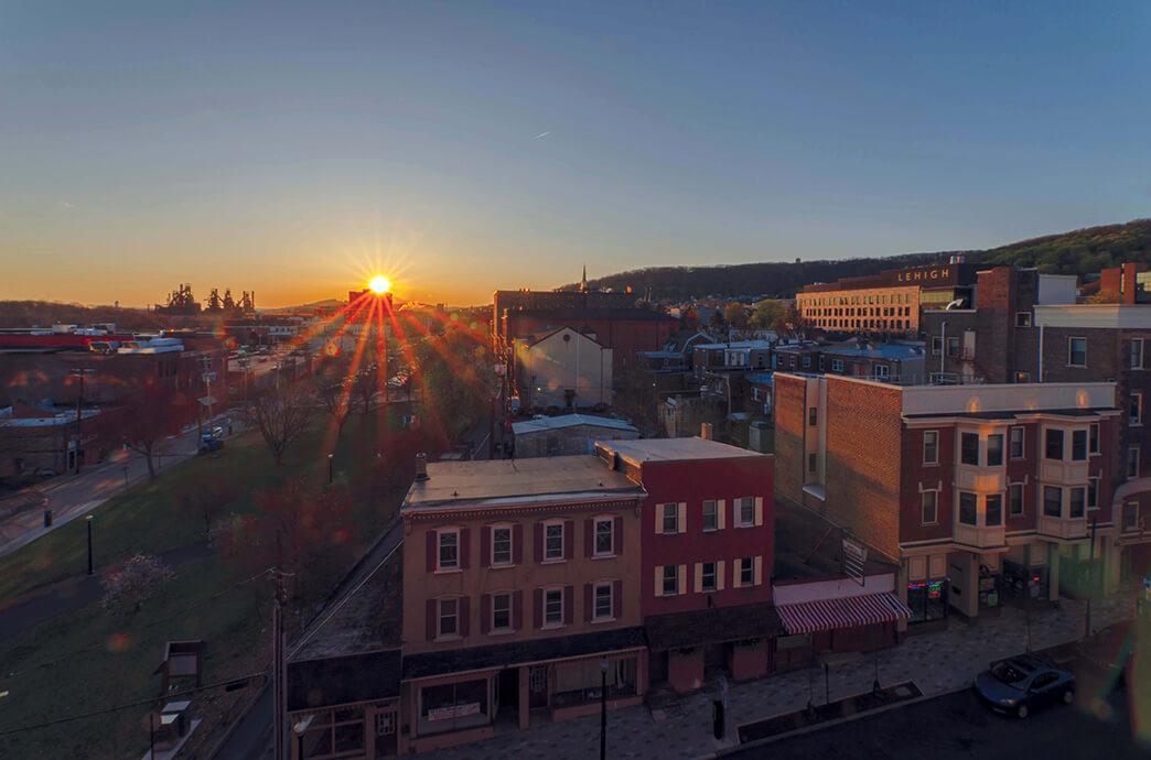 Sunrise over the city of Bethlehem