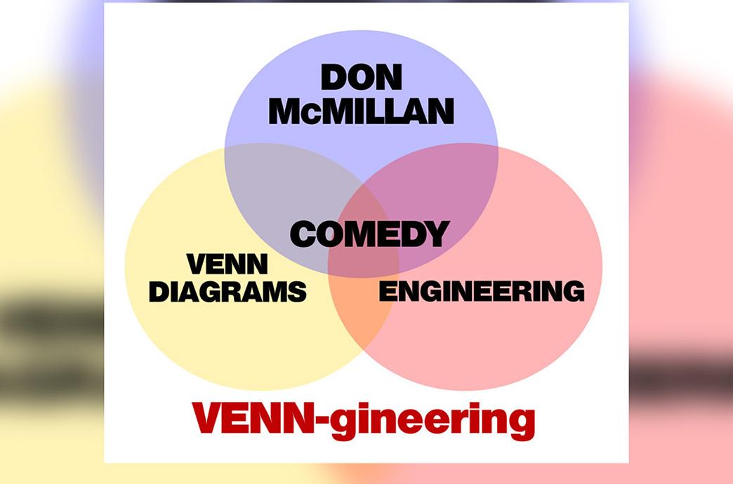 A Venn diagram that explains Don McMillan's comedy as a blend of Venn and engineering