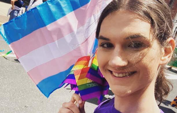 Amelia with trans flag