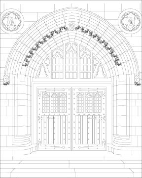 Door coloring page preview