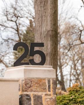 2025 Campus numbers before green foliage