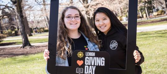 Day of Giving Students Posing on Campus