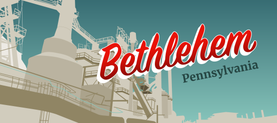 Vector illustration of Steel Stacks. Bethlehem, PA