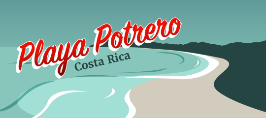 Illustration of the beach in Potrero, Costa Rica